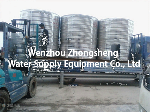 Stainless steel vertical water tower